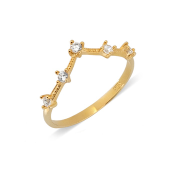 Δαχτυλίδι στέμμα Κ14 χρυσό με ζιργκόν