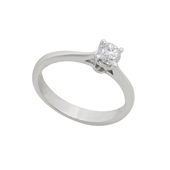 Μονόπετρο δαχτυλίδι Κ18 λευκόχρυσο με διαμάντι 0.35ct , VS2 , G από το GIA
