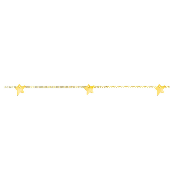 Βραχιόλι Κ14 χρυσό με 3 αστέρια