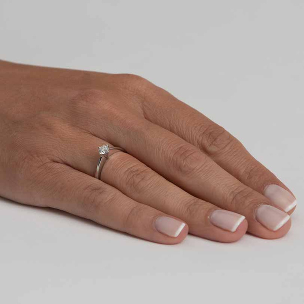 Μονόπετρο δαχτυλίδι Κ18 λευκόχρυσο DIAMONDJOOLS με διαμάντι 0.37ct , VS2 , G από το GIA